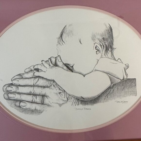 Pencil Sketch Wall Art Daddys Dream By Dave McMahon Framed Wood Framed - Picture 5 of 10